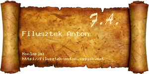 Filusztek Anton névjegykártya
